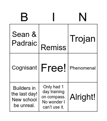 Drink a shot every time u hear… Bingo Card