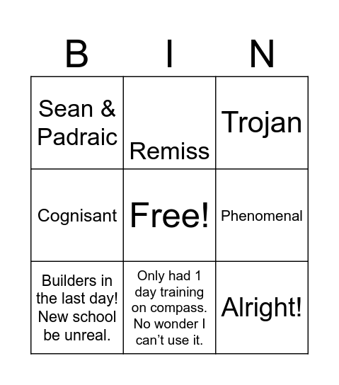 Drink a shot every time u hear… Bingo Card