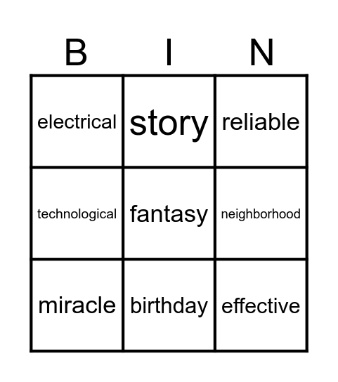 Nouns, Noun Groups & Modifiers Bingo Card