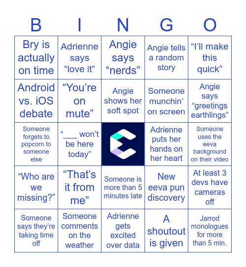 eeva Team Meeting Bingo! Bingo Card