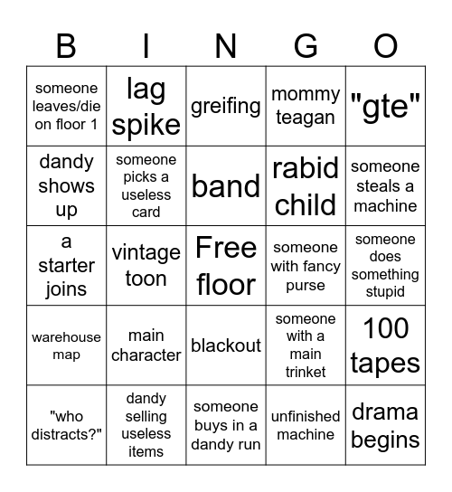 DW public run bingo :) Bingo Card
