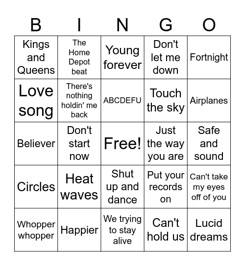 Game 3-5/21/25 Bingo Card