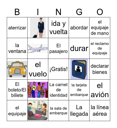 EL Aeropuerto EC2 Unidad 6 Bingo Card