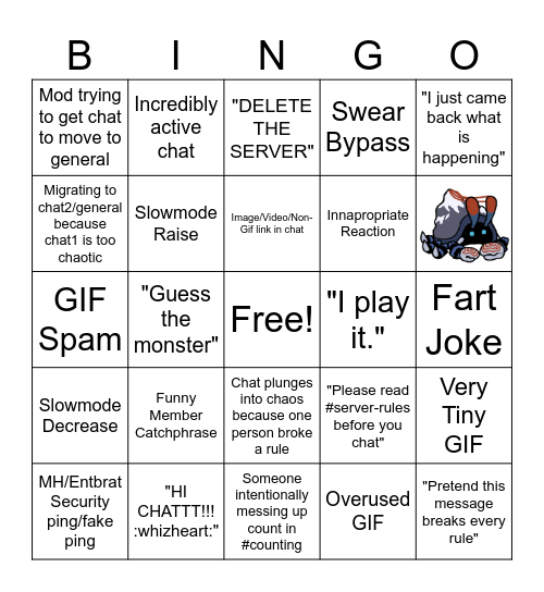 MSMODS Bingo (Easy Version) Bingo Card