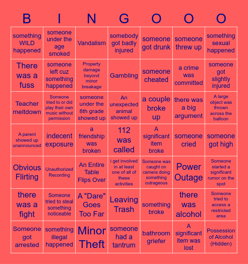 ASTRO-NIGHT Bingo Card