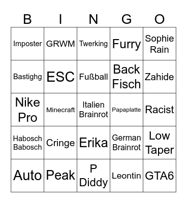 Tiktok Leon Bingo Card