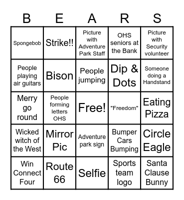 Oakdale Safe and Sane 2025 Bingo Card