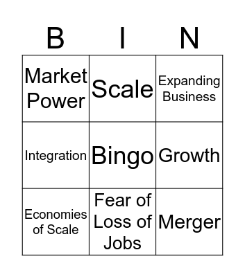 Business Growth and Related Problems Bingo Card