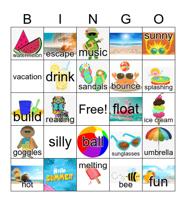 Summer Images Bingo Card
