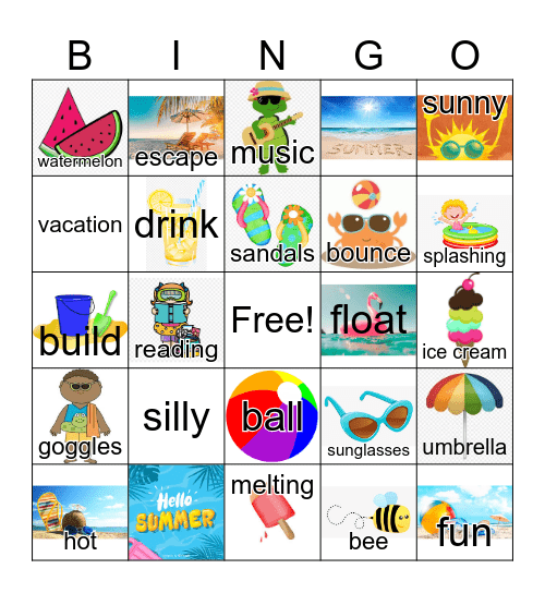 Summer Images Bingo Card
