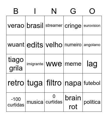 tiktok Bingo Card