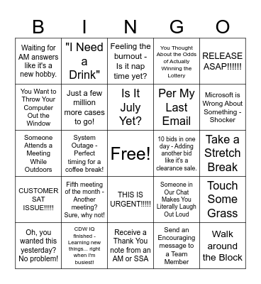 End of Year Bingo! Bingo Card