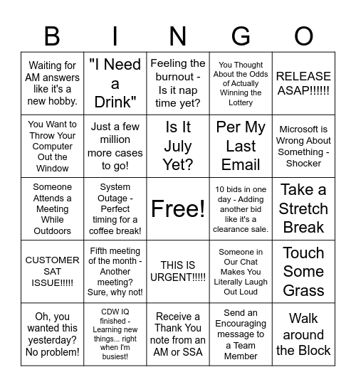 End of Year Bingo! Bingo Card