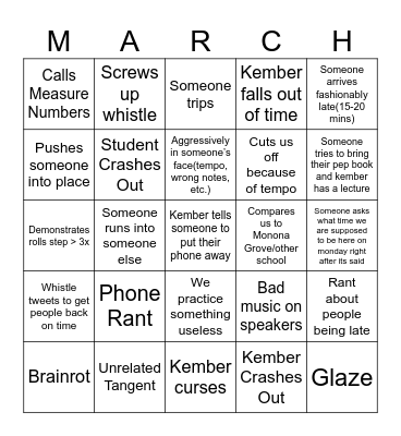 Kember Bingo Card