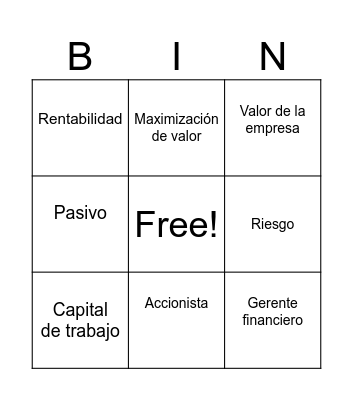 Bingo Ético-Financiero Bingo Card