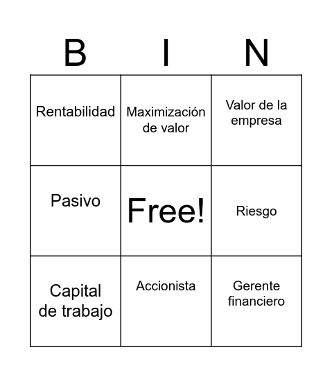 Bingo Ético-Financiero Bingo Card