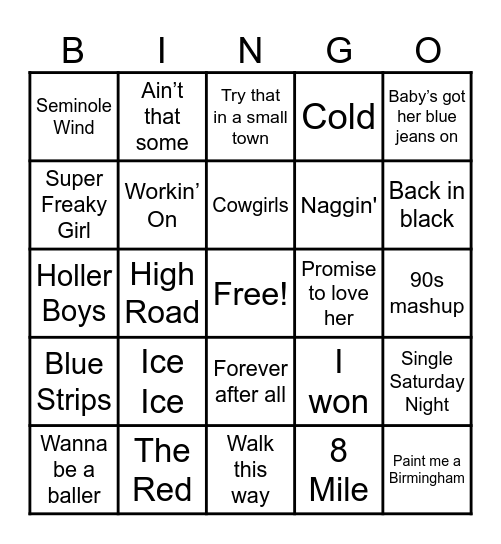 Amy's Birthday Bingo Card
