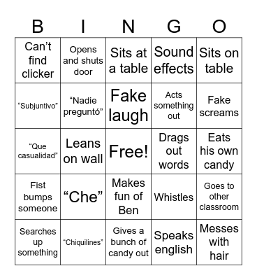 Newman Bingo Card