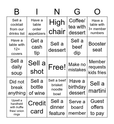 Server Bingo Card