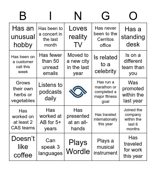 CAS Bingo Card