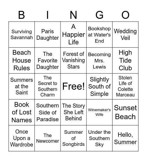 May Book Club Bingo Card