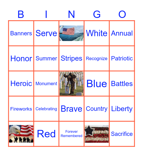Memorial Day Bingo Card