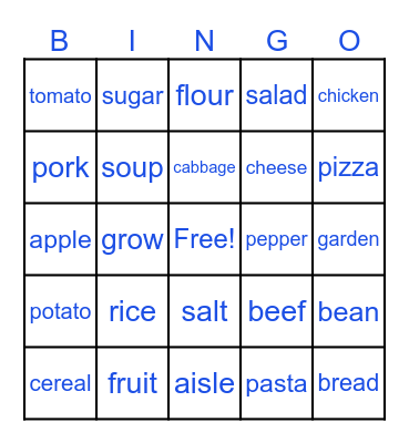 We Like to Eat! Bingo Card