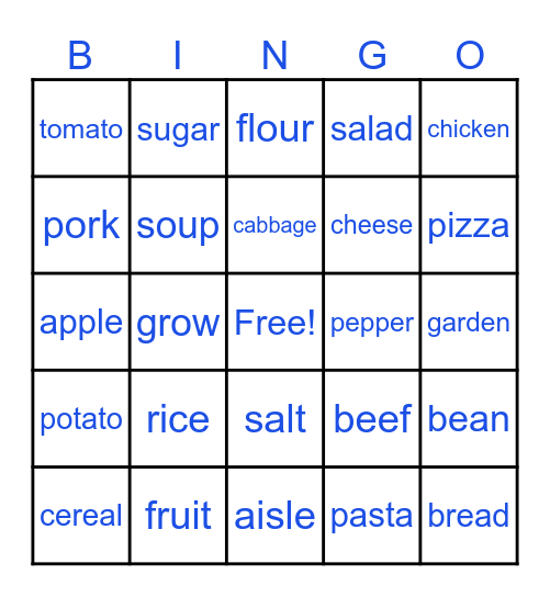 We Like to Eat! Bingo Card