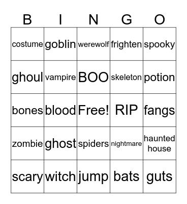 HALLOWEEN Bingo Card