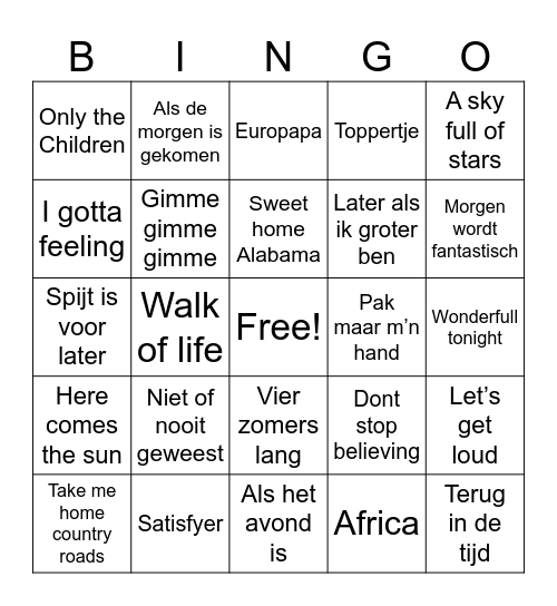 Tropical Ameland Bingo Card