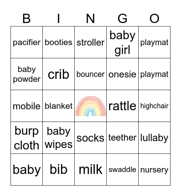 Baby Shower Bingo Card