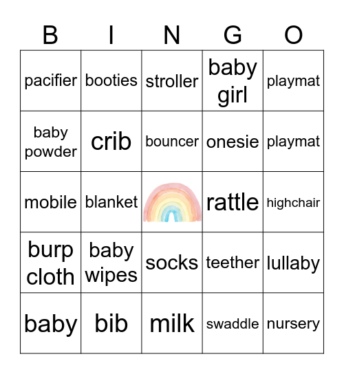 Baby Shower Bingo Card