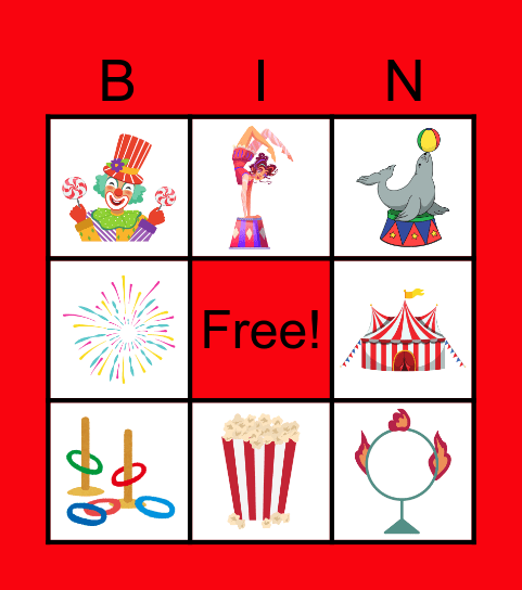 Circus Bingo Card