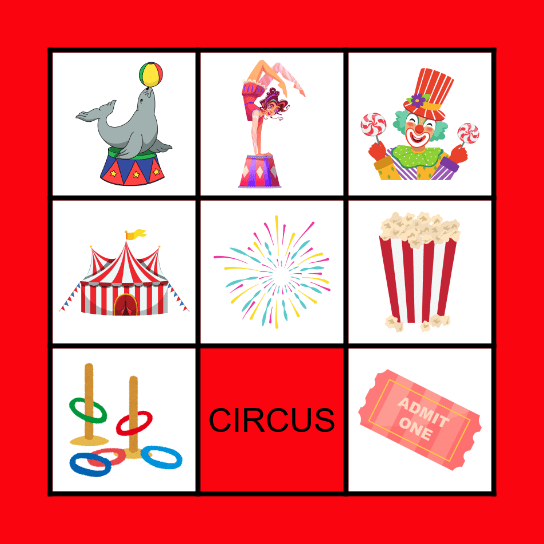 Circus Bingo Card