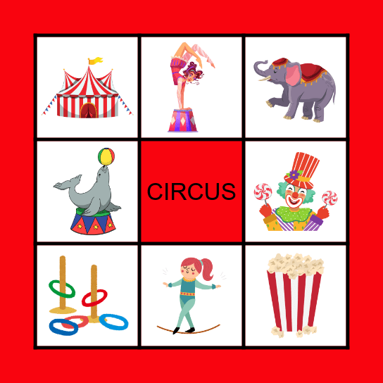 Circus Bingo Card