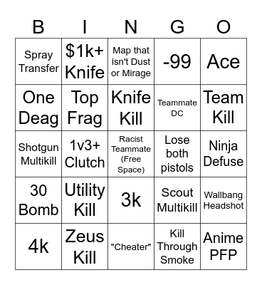 CS Bingo Card