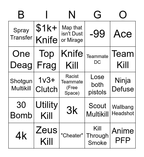 CS Bingo Card