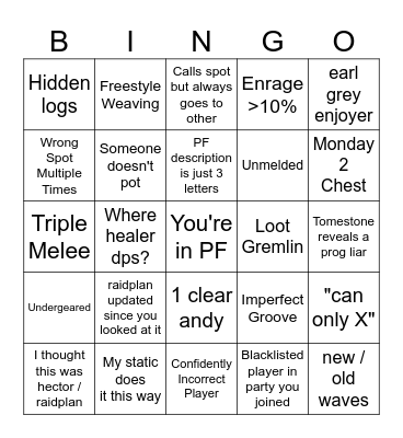 Cruiserweight Bingo Card