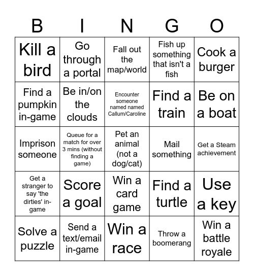 Lockout Bingo Season 4 Bingo Card