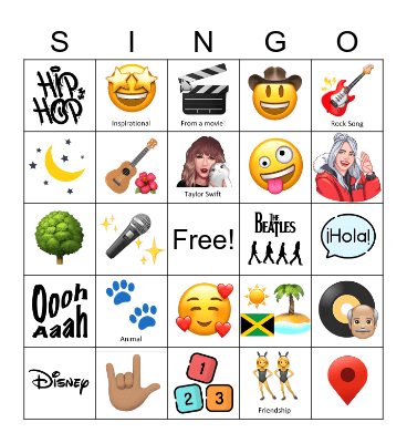 Singo Bingo Card