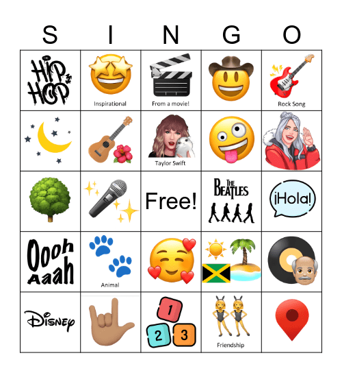Singo Bingo Card