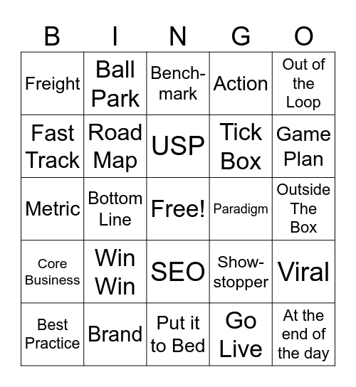 BUZZWORDS Bingo Card