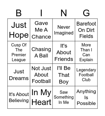 SUFC Board Member Bingo Card