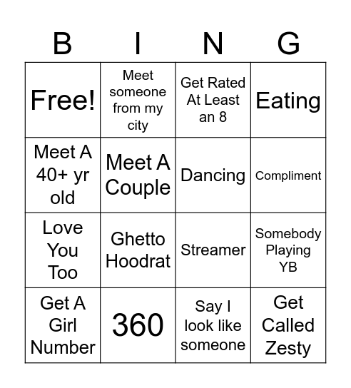 Monkey Bingo Card