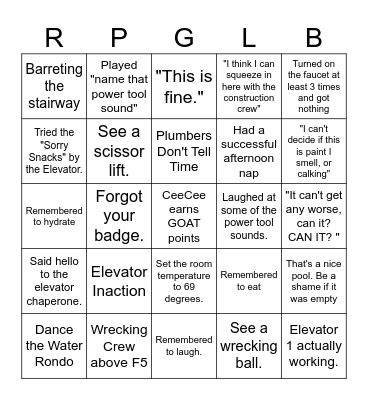 RPG Limit Break Hotel Bingo Card