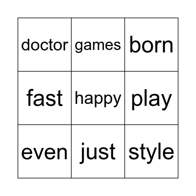 Listening Bingo Card
