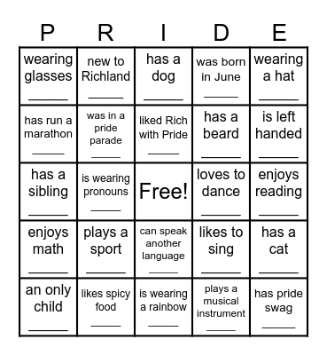 Talk to someone who is/has/does Bingo Card