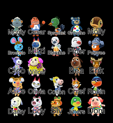 Animal Crossing Bingo Card