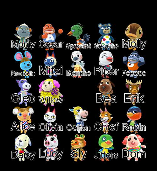 Animal Crossing Bingo Card