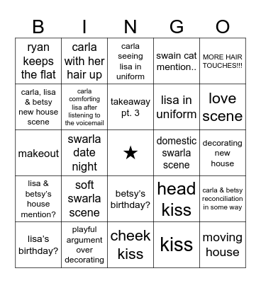 swarla bingo card Bingo Card